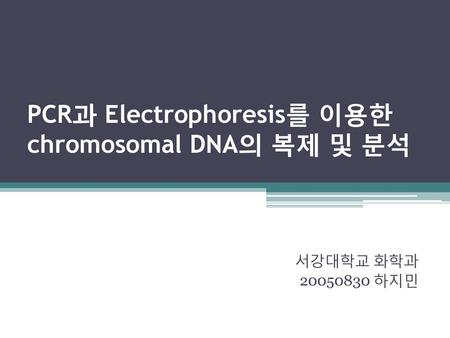 PCR과 Electrophoresis를 이용한 chromosomal DNA의 복제 및 분석