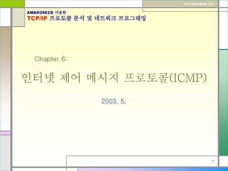 Chapter 6: 인터넷 제어 메시지 프로토콜(ICMP) 2003. 5..