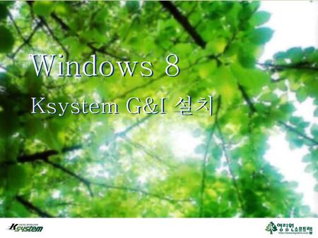 Windows 8 Ksystem G&I 설치.