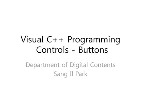 Visual C++ Programming Controls - Buttons