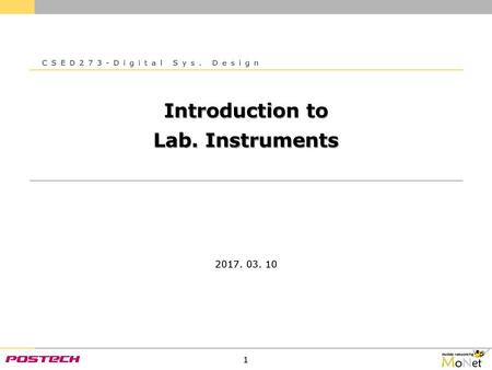 Introduction to Lab. Instruments