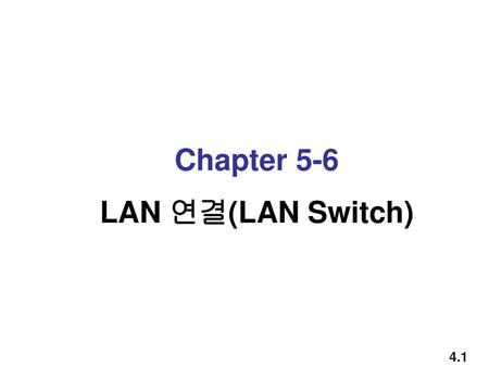 Chapter 5-6 LAN 연결(LAN Switch).
