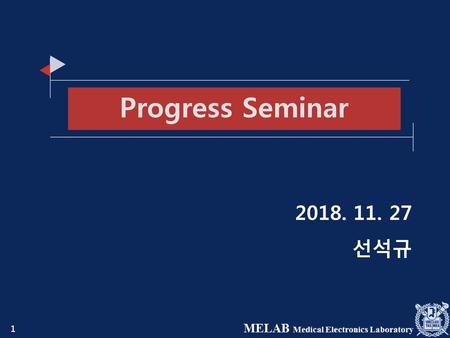 Progress Seminar 2018. 11. 27 선석규.