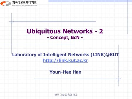 Ubiquitous Networks Concept, BcN -