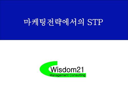 마케팅전략에서의 STP Wisdom21 Management Consulting.