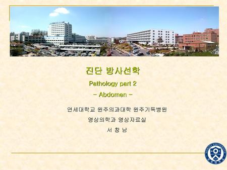 진단 방사선학 Pathology part 2 - Abdomen - 연세대학교 원주의과대학 원주기독병원 영상의학과 영상자료실