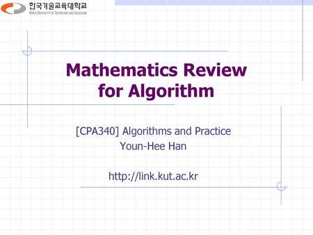Mathematics Review for Algorithm