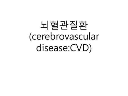 뇌혈관질환 (cerebrovascular disease:CVD)