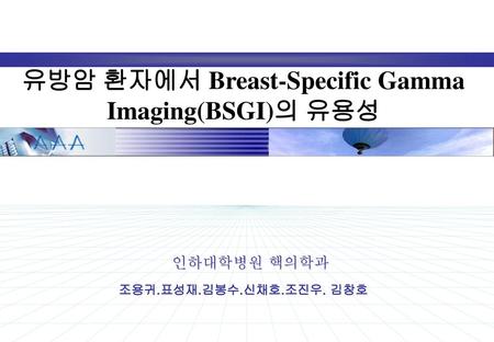 유방암 환자에서 Breast-Specific Gamma Imaging(BSGI)의 유용성