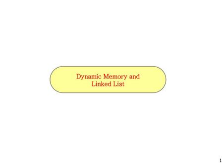 Dynamic Memory and Linked List