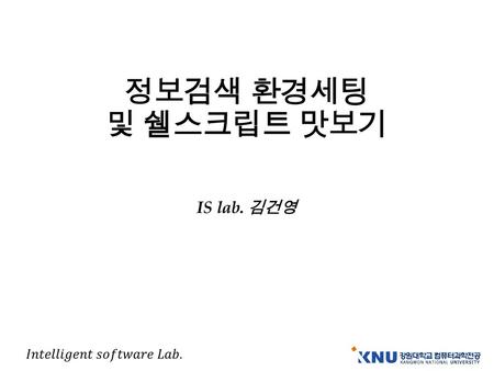 정보검색 환경세팅 및 쉘스크립트 맛보기 IS lab. 김건영.