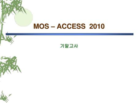 MOS – ACCESS 2010 기말고사.