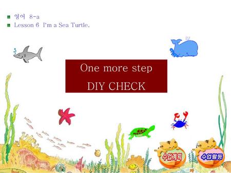 One more step DIY CHECK 영어 8-a Lesson 6 I’m a Sea Turtle. [제작의도]