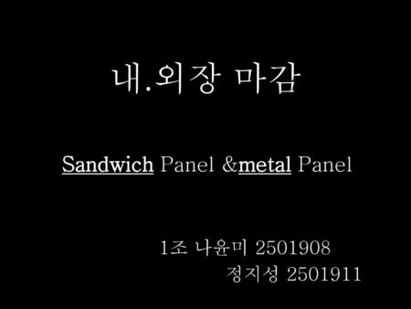 Sandwich Panel &metal Panel 1조 나윤미 정지성
