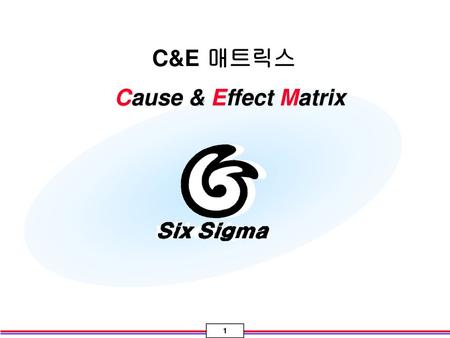 C&E 매트릭스 Cause & Effect Matrix.