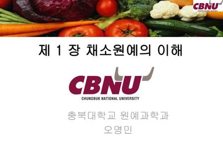제 1 장 채소원예의 이해 충북대학교 원예과학과 오명민.