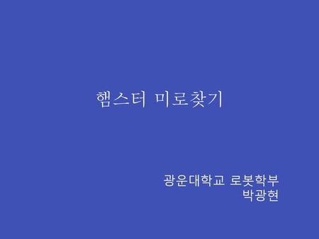 햄스터 미로찾기 광운대학교 로봇학부 박광현.