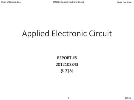 Applied Electronic Circuit