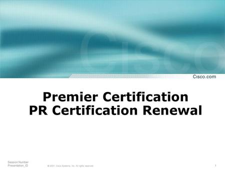 Premier Certification PR Certification Renewal