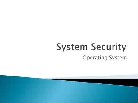 System Security Operating System.