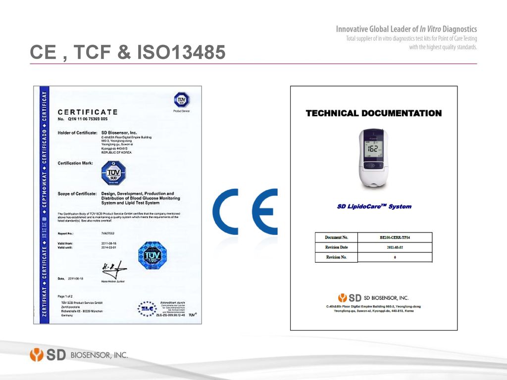 CE , TCF & ISO13485