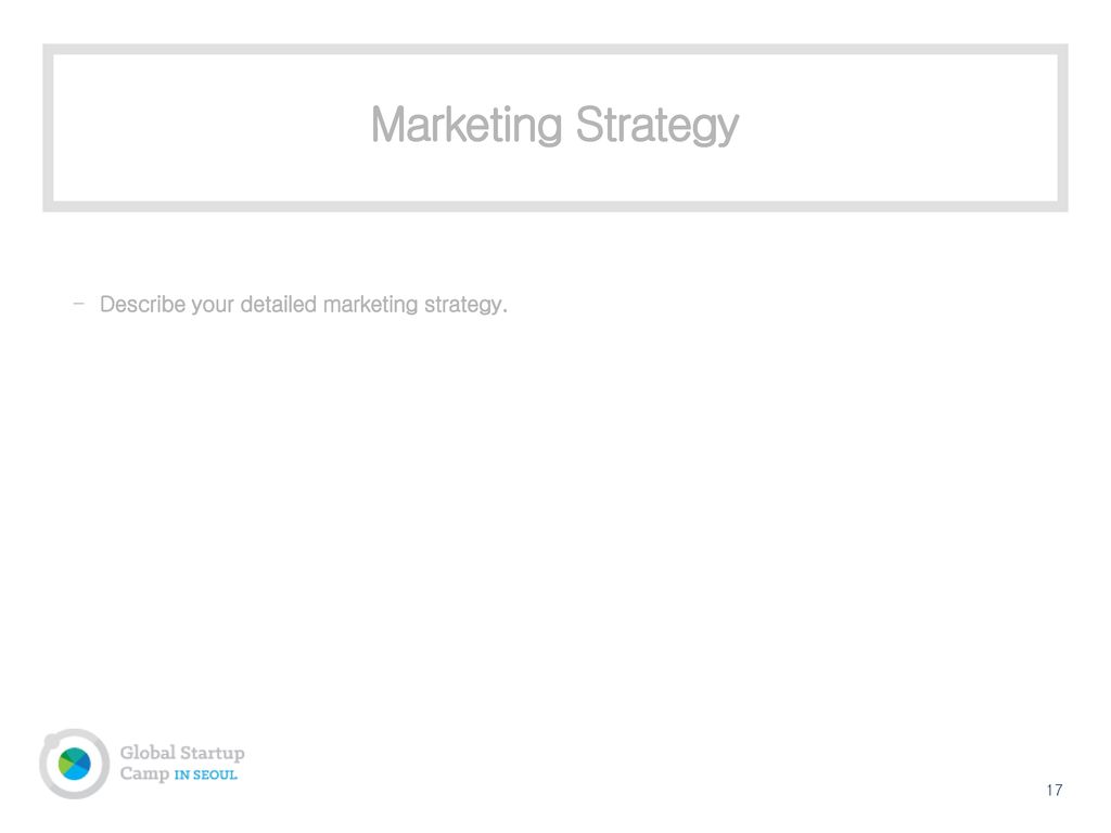 Marketing Strategy Describe your detailed marketing strategy. 17