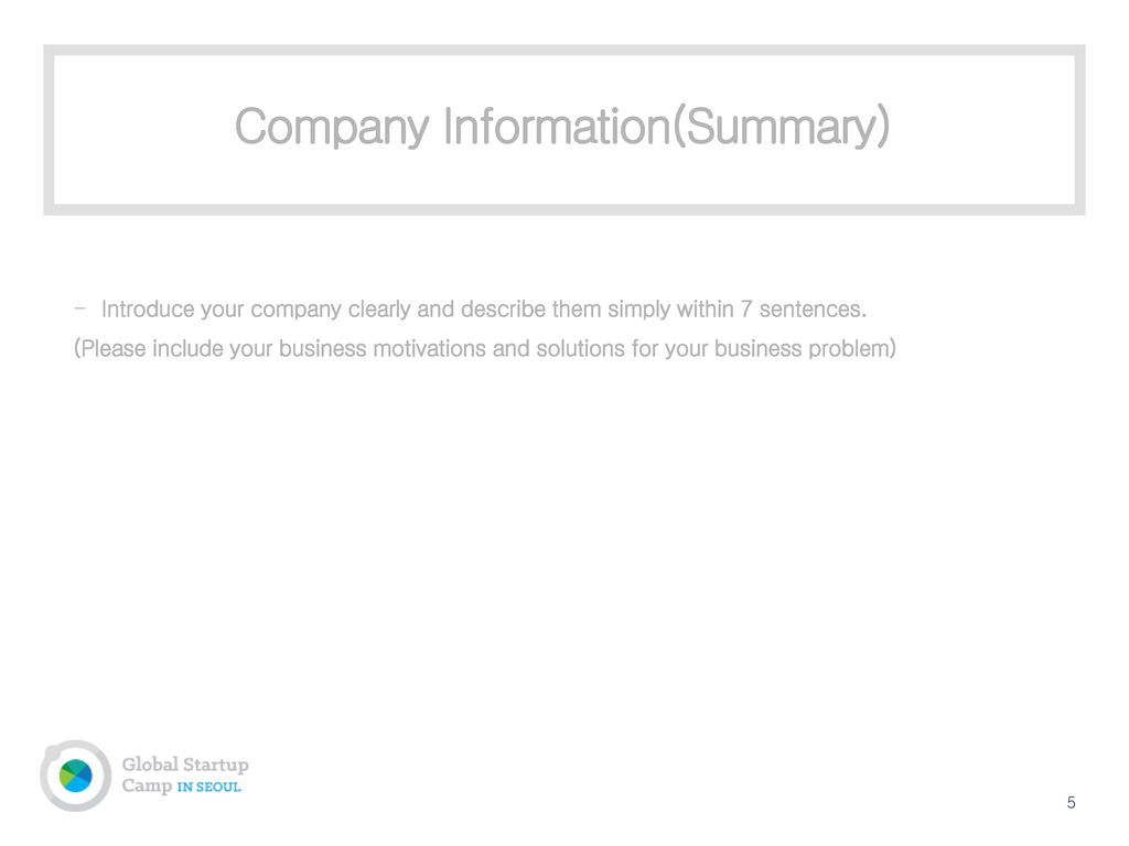 Company Information(Summary)
