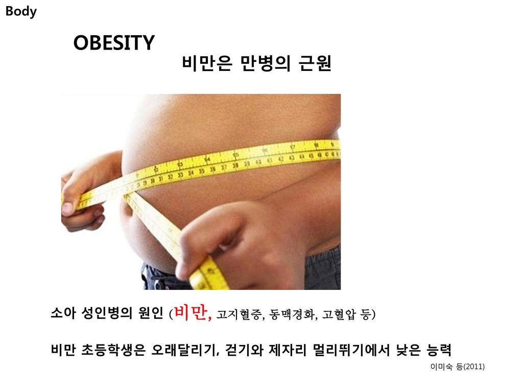 OBESITY 비만은 만병의 근원 Body 소아 성인병의 원인