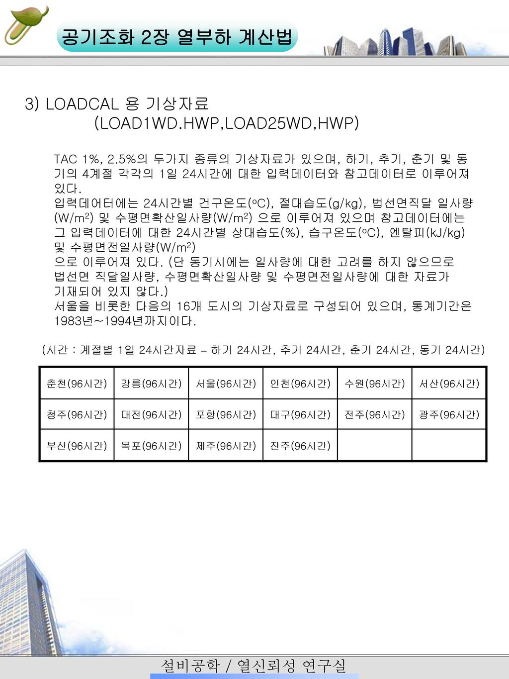 3) LOADCAL 용 기상자료 (LOAD1WD.HWP,LOAD25WD,HWP)