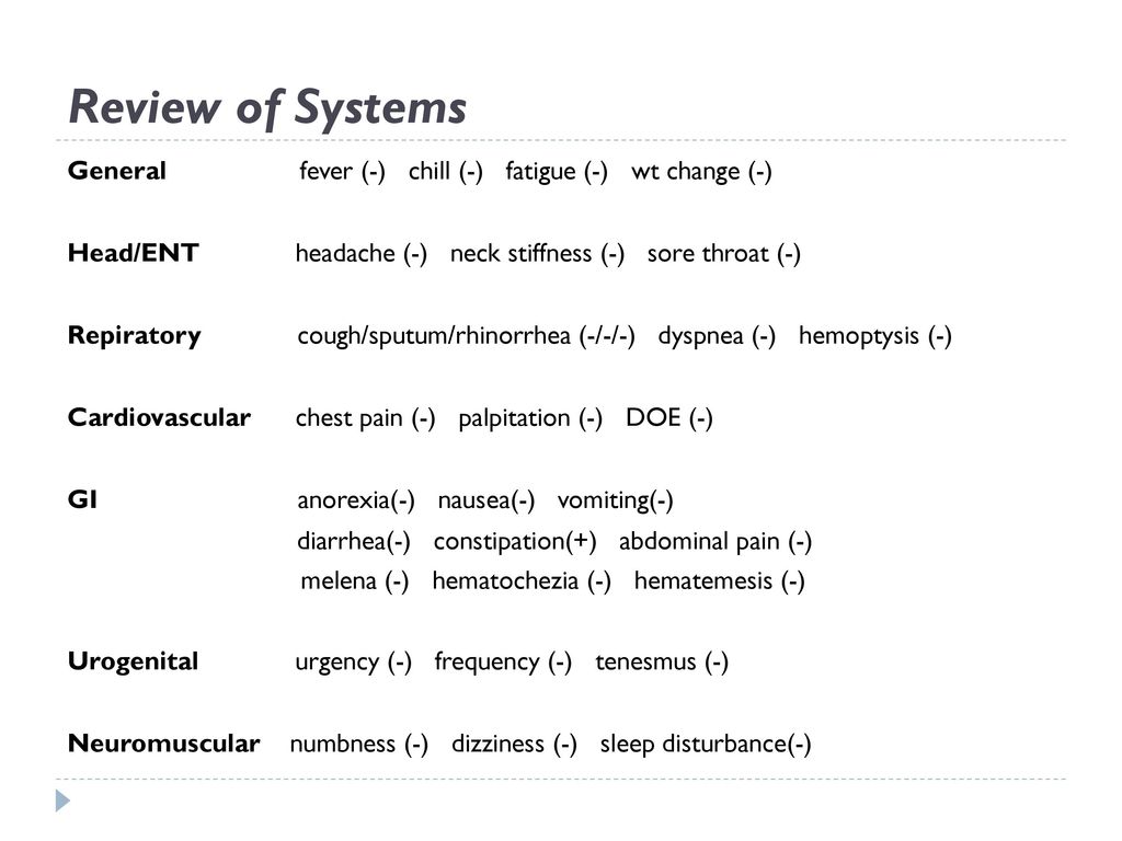 Review of Systems