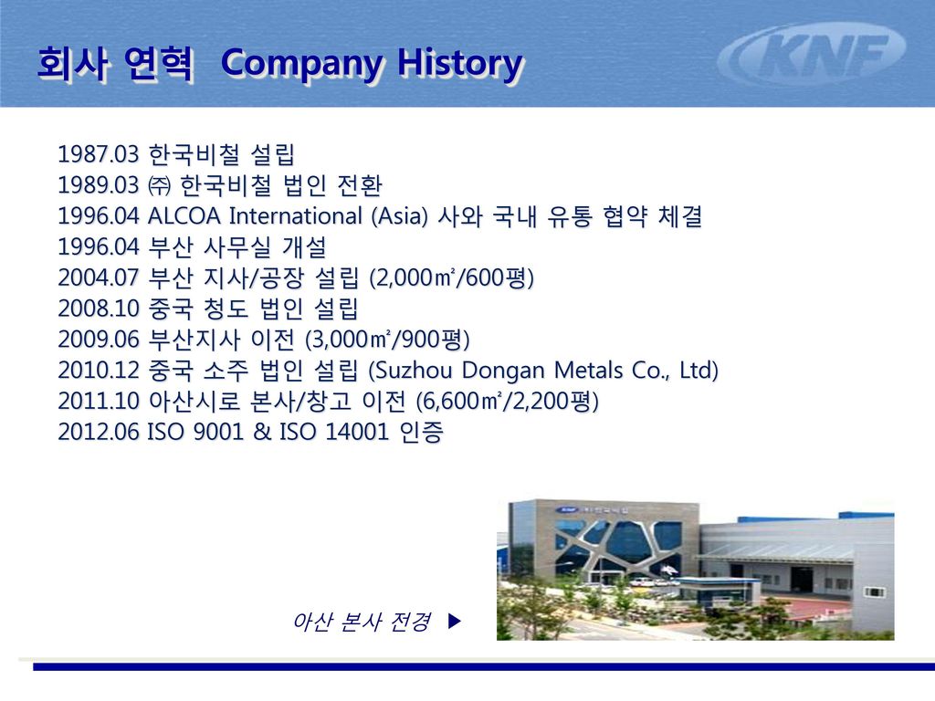 회사 연혁 Company History