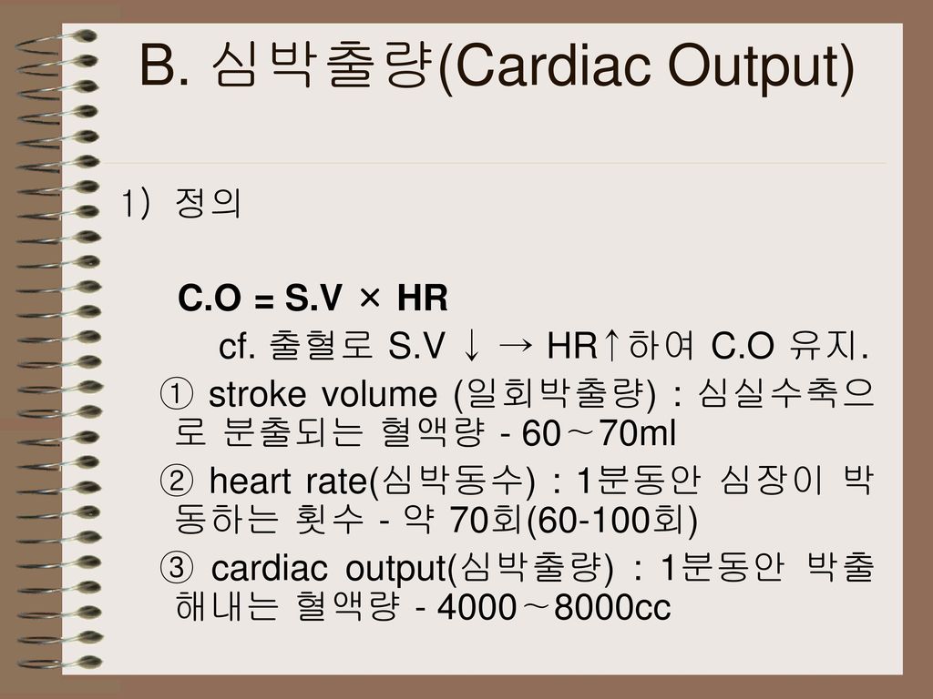 B. 심박출량(Cardiac Output)