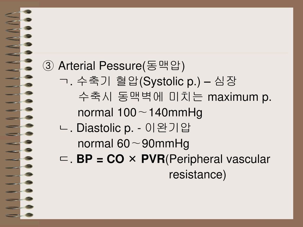 ③ Arterial Pessure(동맥압)