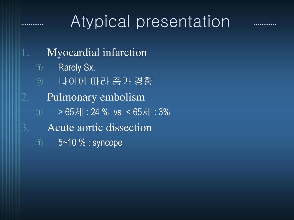 Atypical presentation