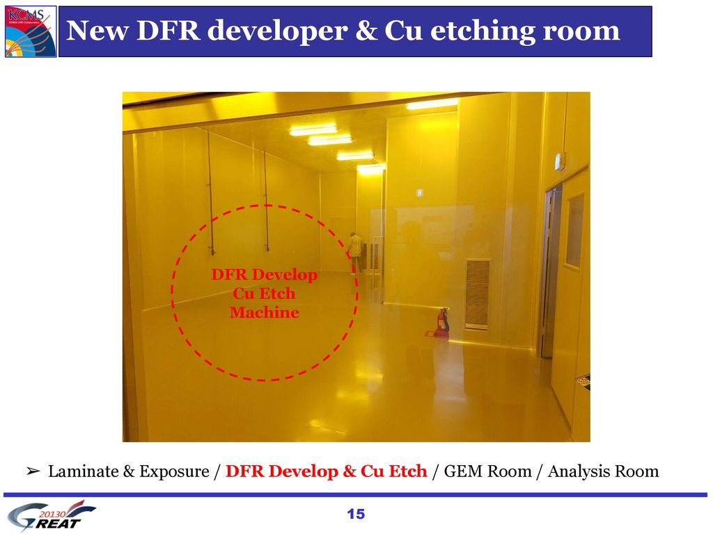 New DFR developer & Cu etching room