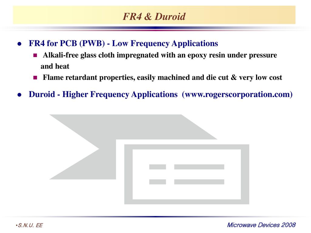 FR4 & Duroid FR4 for PCB (PWB) - Low Frequency Applications