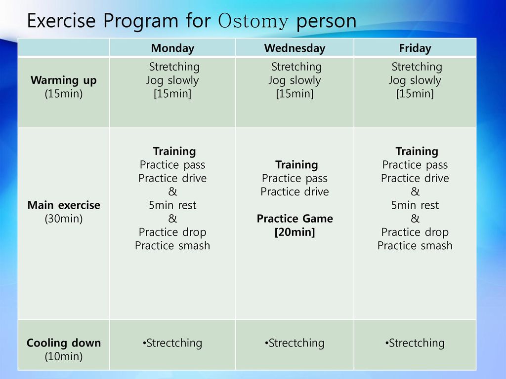 Exercise Program for Ostomy person