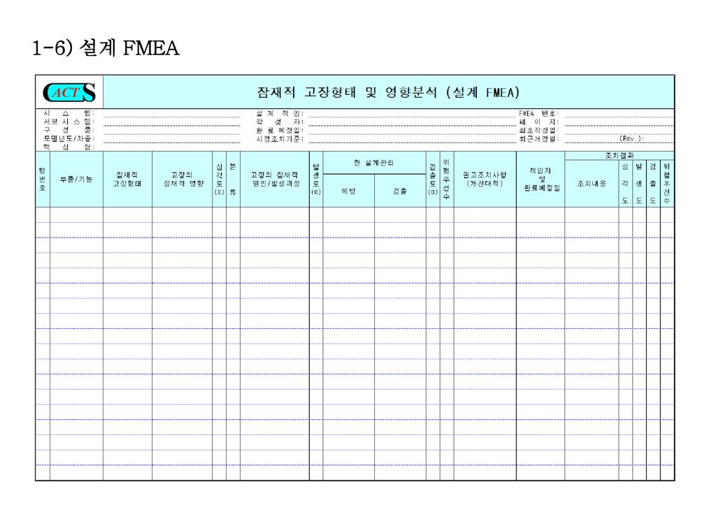 1-6) 설계 FMEA