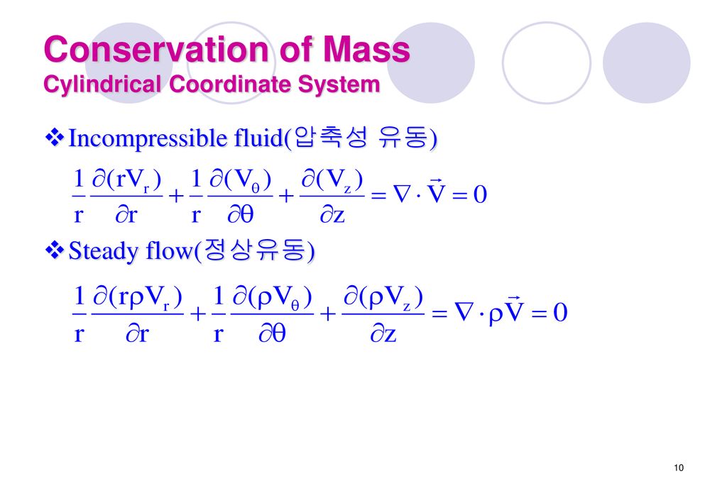 Conservation of Mass Cylindrical Coordinate System