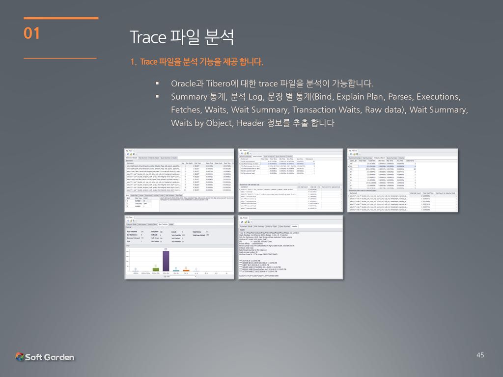 Trace 파일 분석 Trace 파일을 분석 기능을 제공 합니다.