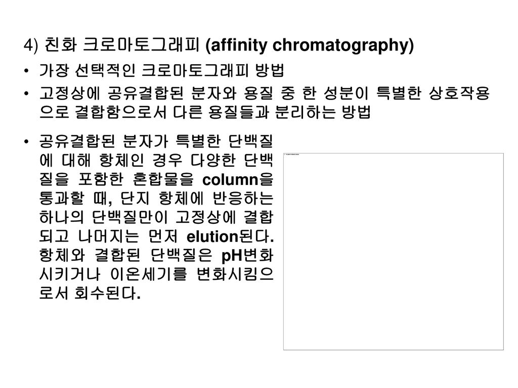 4) 친화 크로마토그래피 (affinity chromatography)