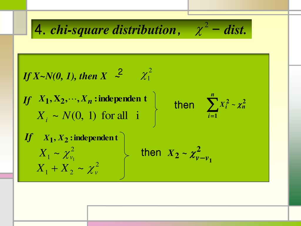 4. chi-square distribution, - dist.