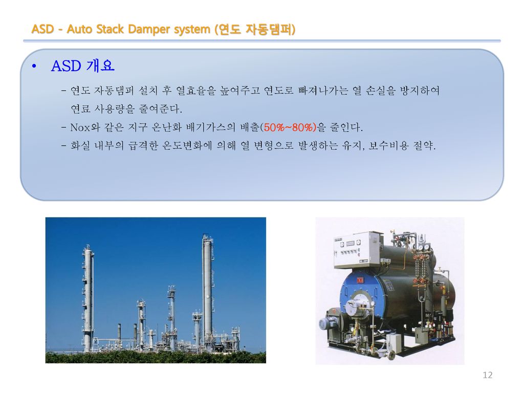 ASD 개요 ASD - Auto Stack Damper system (연도 자동댐퍼)