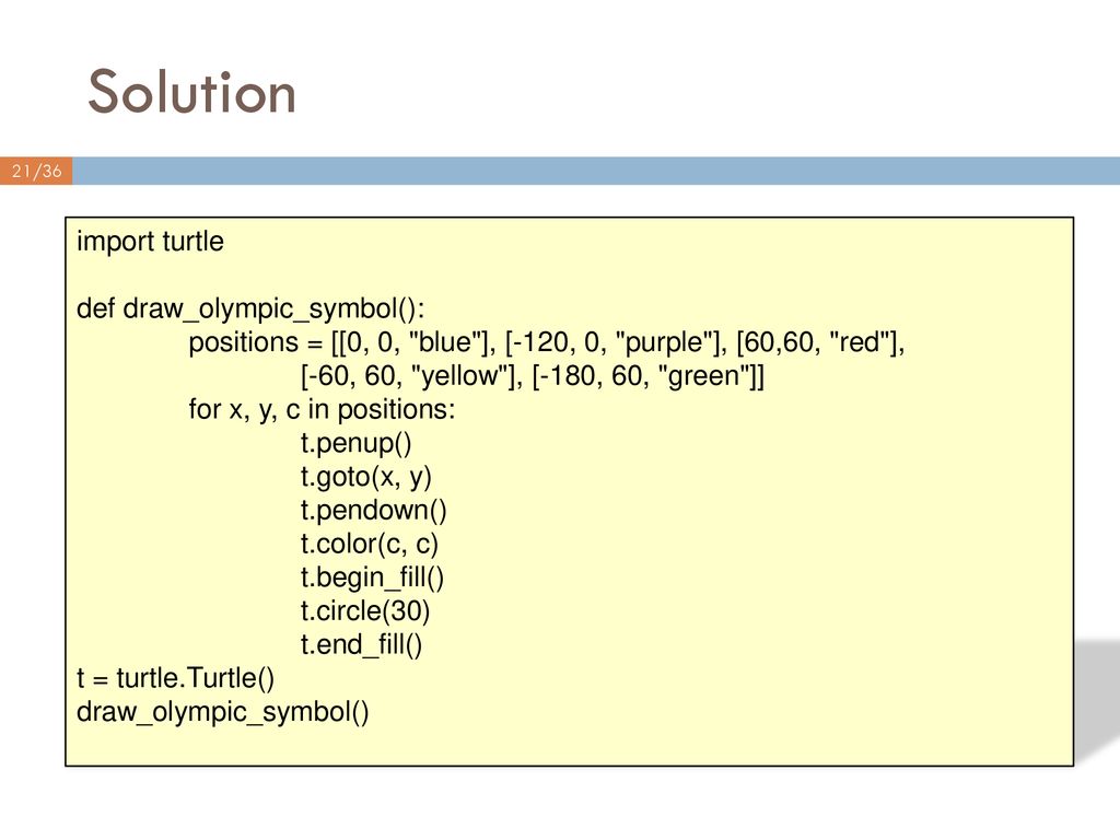 Solution import turtle def draw_olympic_symbol():