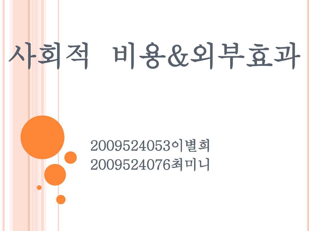 사회적 비용&외부효과 이별희 최미니