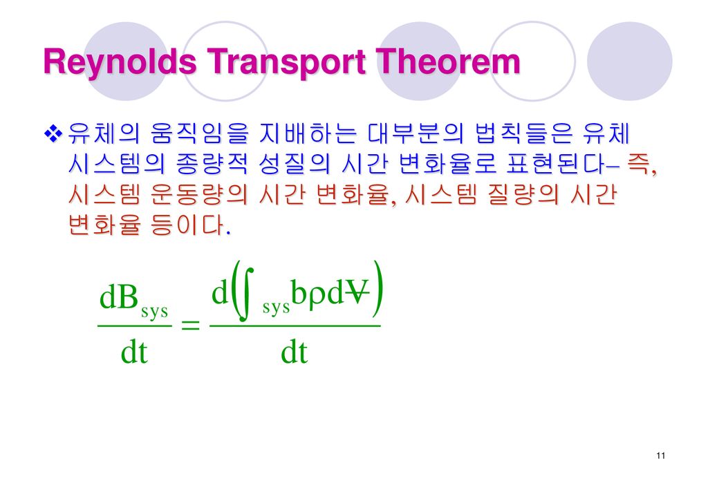 Reynolds Transport Theorem