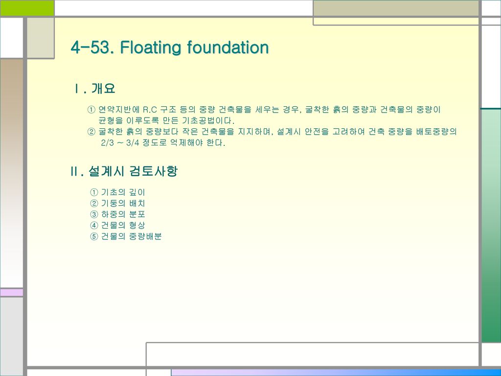 4-53. Floating foundation Ⅱ. 설계시 검토사항 Ⅰ. 개요