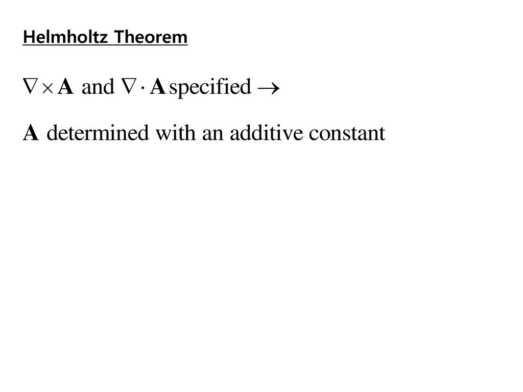 Helmholtz Theorem