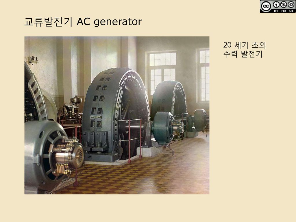 교류발전기 AC generator 20 세기 초의 수력 발전기