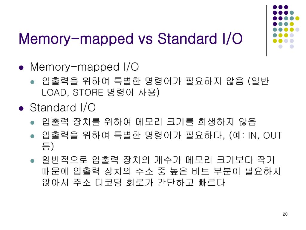 Memory-mapped vs Standard I/O